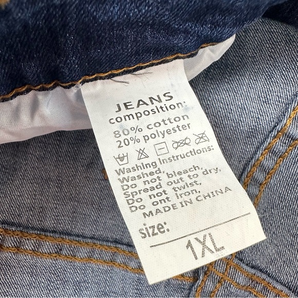 Boutique Chic high waisted dark wash distressed skinny jeans size 14 - Picture 4 of 6